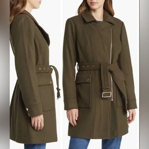 NWT MK pea coat olive green